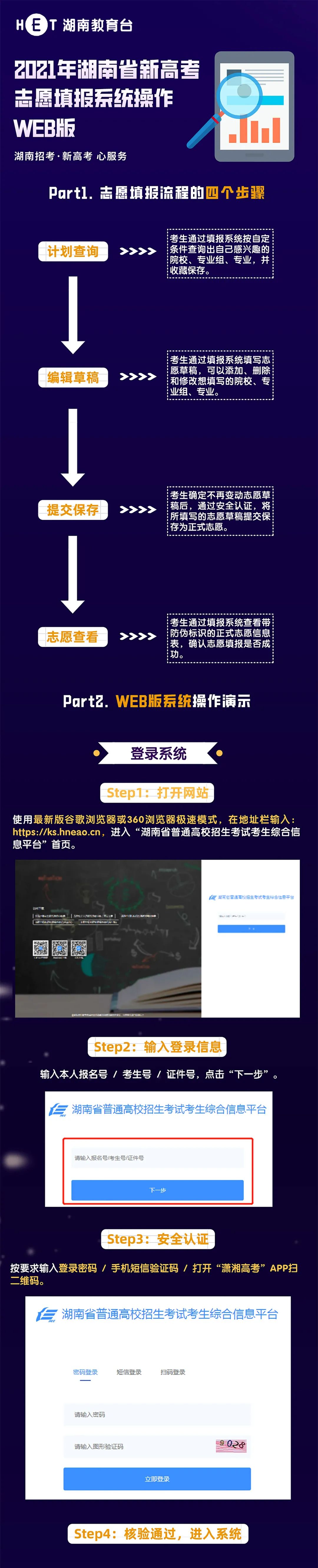 湖南2021年新高考志愿填报系统操作指南（WEB版）